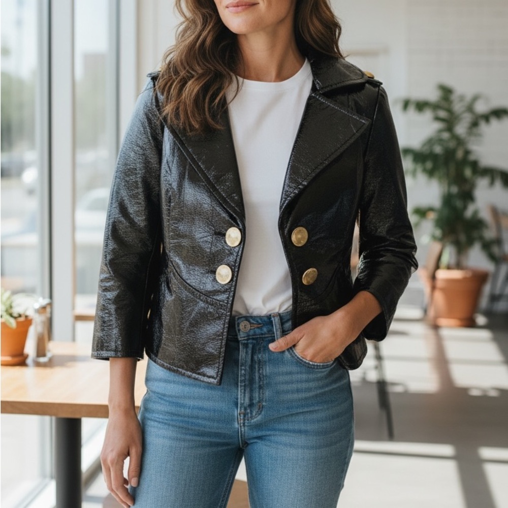 Yoana Baraschi Black Textured Jacket 2 $390 - Picture 2 of 7